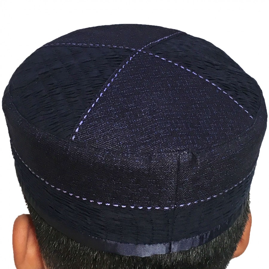 Deep Blue Premium Quality Patched & Pleated ( Namaz Cap)  Cap / Kufi IBZ-001-3